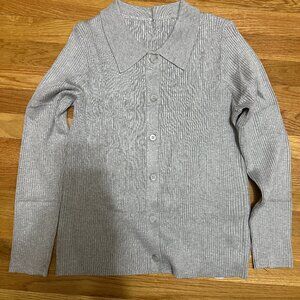 Button Up Collar Cardigan